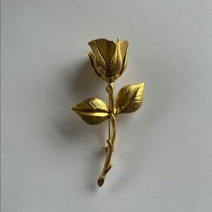 Gold Rose Brooch | Vintage Style Floral Pin | Elegant Statement Jewelry Gift